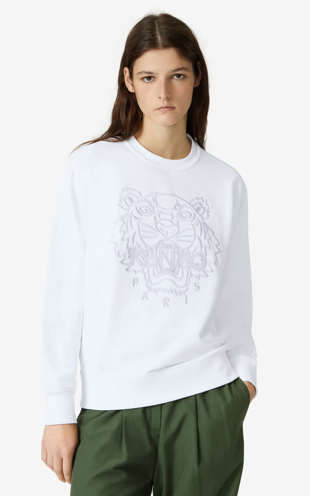 Sweat Kenzo Tiger Femme Blanche | RNWM-58201